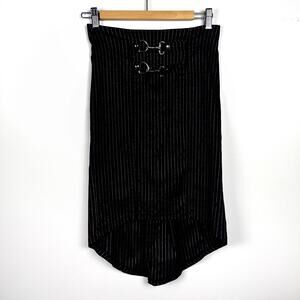 Vintage Lip Service Gangsta Pranksta Pinstripe Midi Pencil Skirt Small Y2K Goth